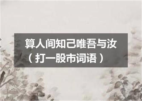 算人间知己唯吾与汝（打一股市词语）