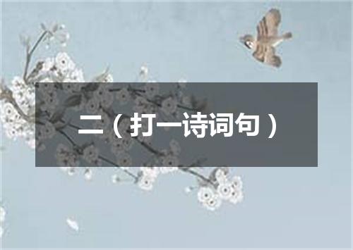 二（打一诗词句）