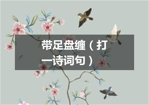 带足盘缠（打一诗词句）