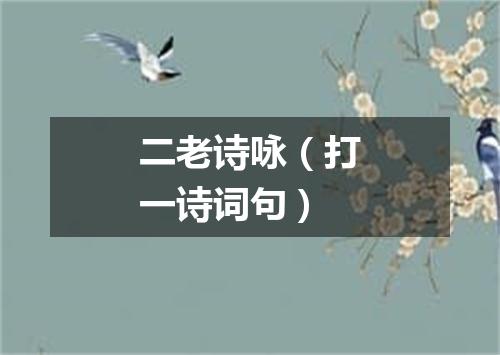二老诗咏（打一诗词句）