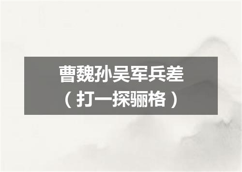 曹魏孙吴军兵差（打一探骊格）