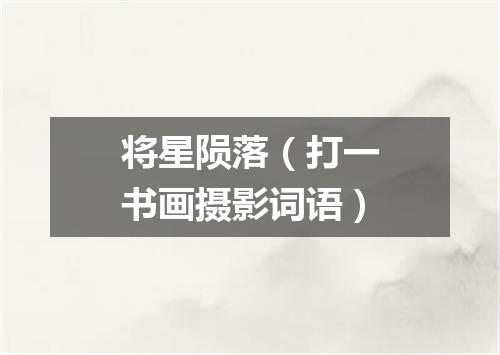 将星陨落（打一书画摄影词语）