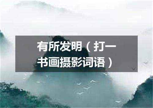 有所发明（打一书画摄影词语）