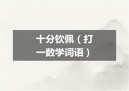 十分钦佩（打一数学词语）