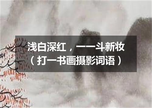 浅白深红，一一斗新妆（打一书画摄影词语）