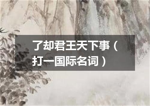 了却君王天下事（打一国际名词）