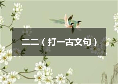二二（打一古文句）