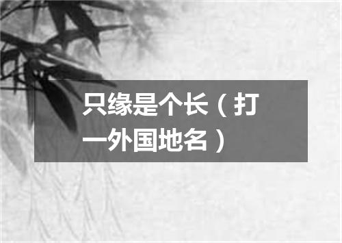 只缘是个长（打一外国地名）