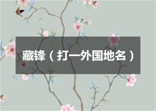 藏锋（打一外国地名）