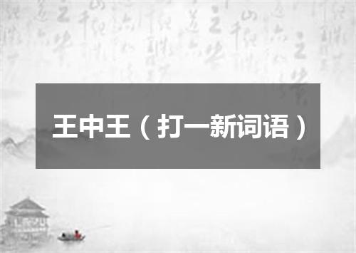 王中王（打一新词语）