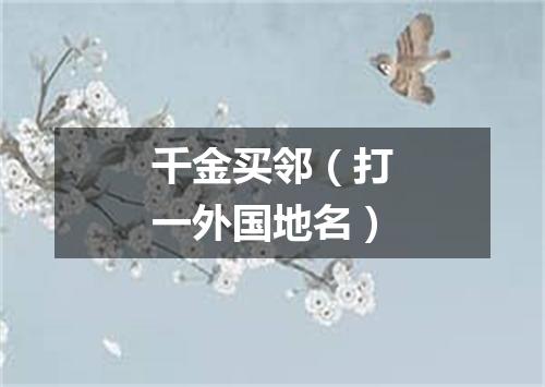 千金买邻（打一外国地名）