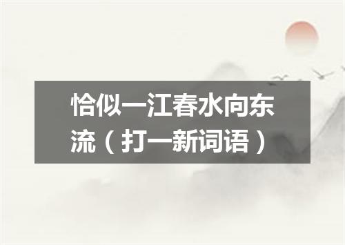 恰似一江春水向东流（打一新词语）