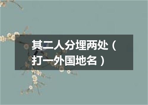 其二人分埋两处（打一外国地名）