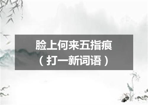 脸上何来五指痕（打一新词语）