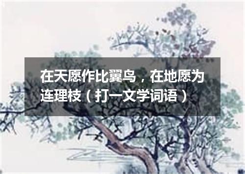 在天愿作比翼鸟，在地愿为连理枝（打一文学词语）