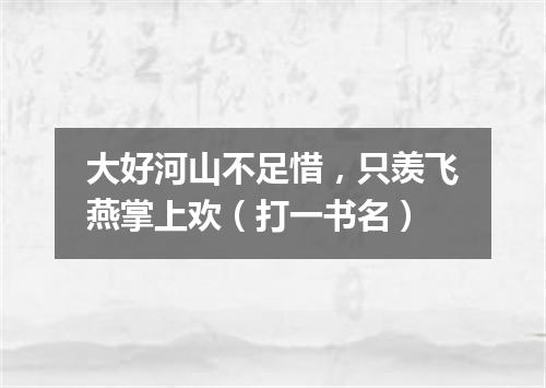 大好河山不足惜，只羡飞燕掌上欢（打一书名）