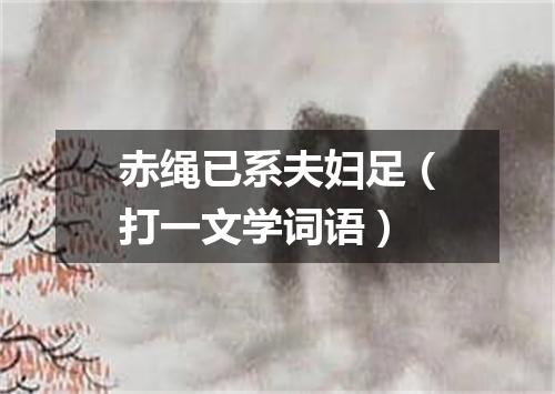 赤绳已系夫妇足（打一文学词语）