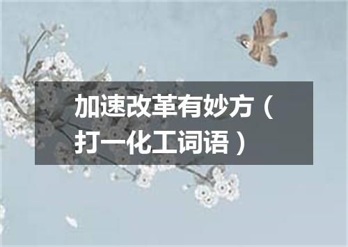 加速改革有妙方（打一化工词语）