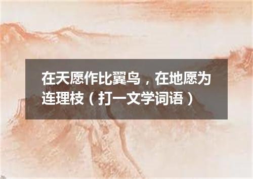 在天愿作比翼鸟，在地愿为连理枝（打一文学词语）