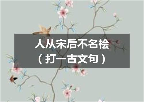 人从宋后不名桧（打一古文句）
