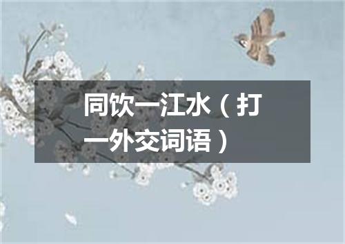 同饮一江水（打一外交词语）
