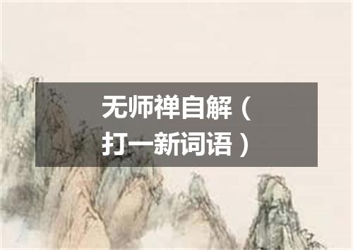 无师禅自解（打一新词语）