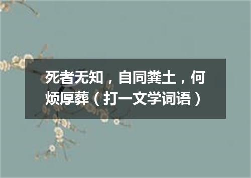 死者无知，自同粪土，何烦厚葬（打一文学词语）