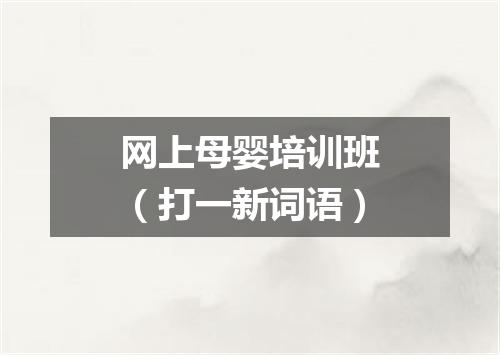 网上母婴培训班（打一新词语）