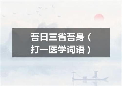 吾日三省吾身（打一医学词语）