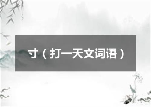 寸（打一天文词语）