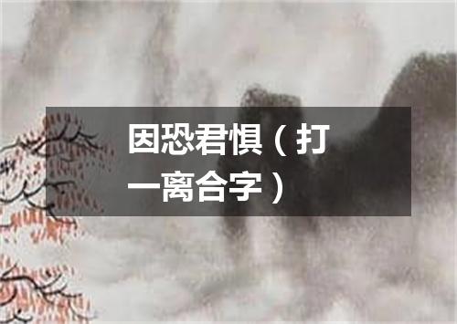 因恐君惧（打一离合字）