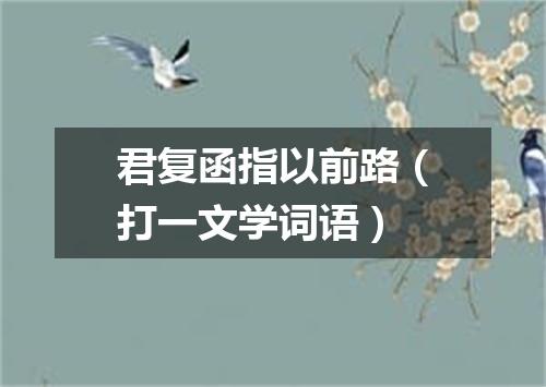 君复函指以前路（打一文学词语）