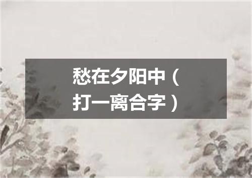 愁在夕阳中（打一离合字）