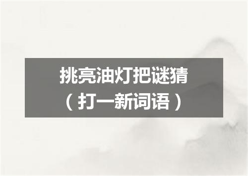 挑亮油灯把谜猜（打一新词语）