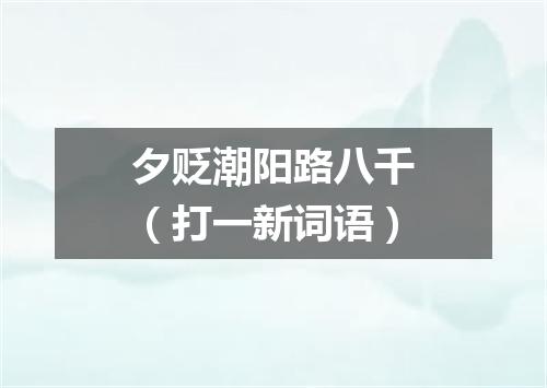 夕贬潮阳路八千（打一新词语）
