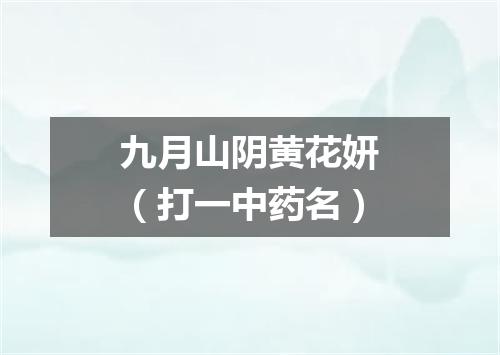 九月山阴黄花妍（打一中药名）