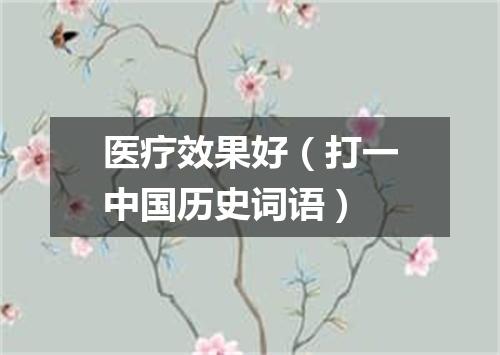 医疗效果好（打一中国历史词语）