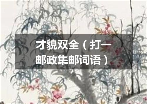 才貌双全（打一邮政集邮词语）