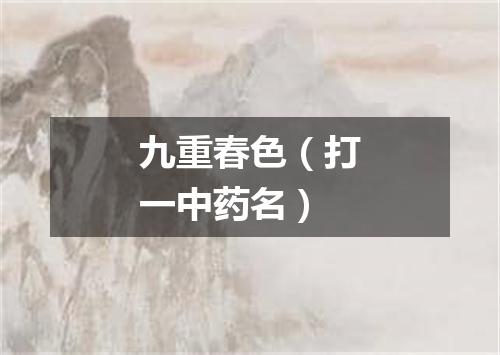九重春色（打一中药名）