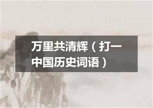 万里共清辉（打一中国历史词语）