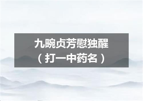 九畹贞芳慰独醒（打一中药名）