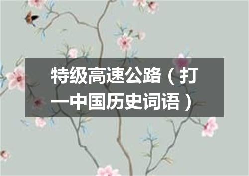 特级高速公路（打一中国历史词语）