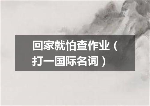 回家就怕查作业（打一国际名词）