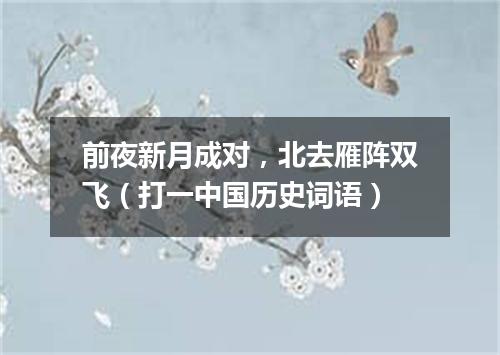 前夜新月成对，北去雁阵双飞（打一中国历史词语）