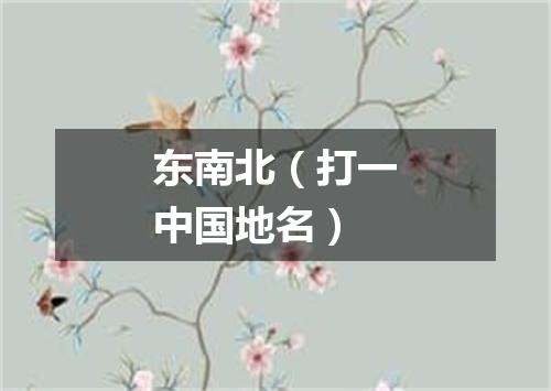 东南北（打一中国地名）