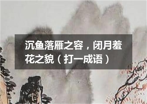 沉鱼落雁之容，闭月羞花之貌（打一成语）