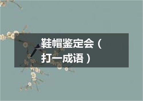 鞋帽鉴定会（打一成语）