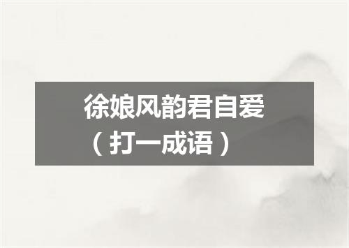 徐娘风韵君自爱（打一成语）