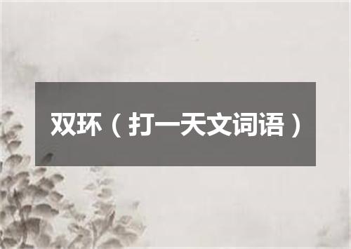 双环（打一天文词语）