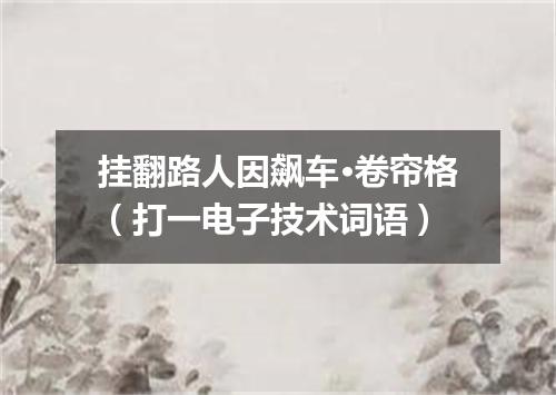 挂翻路人因飙车·卷帘格（打一电子技术词语）